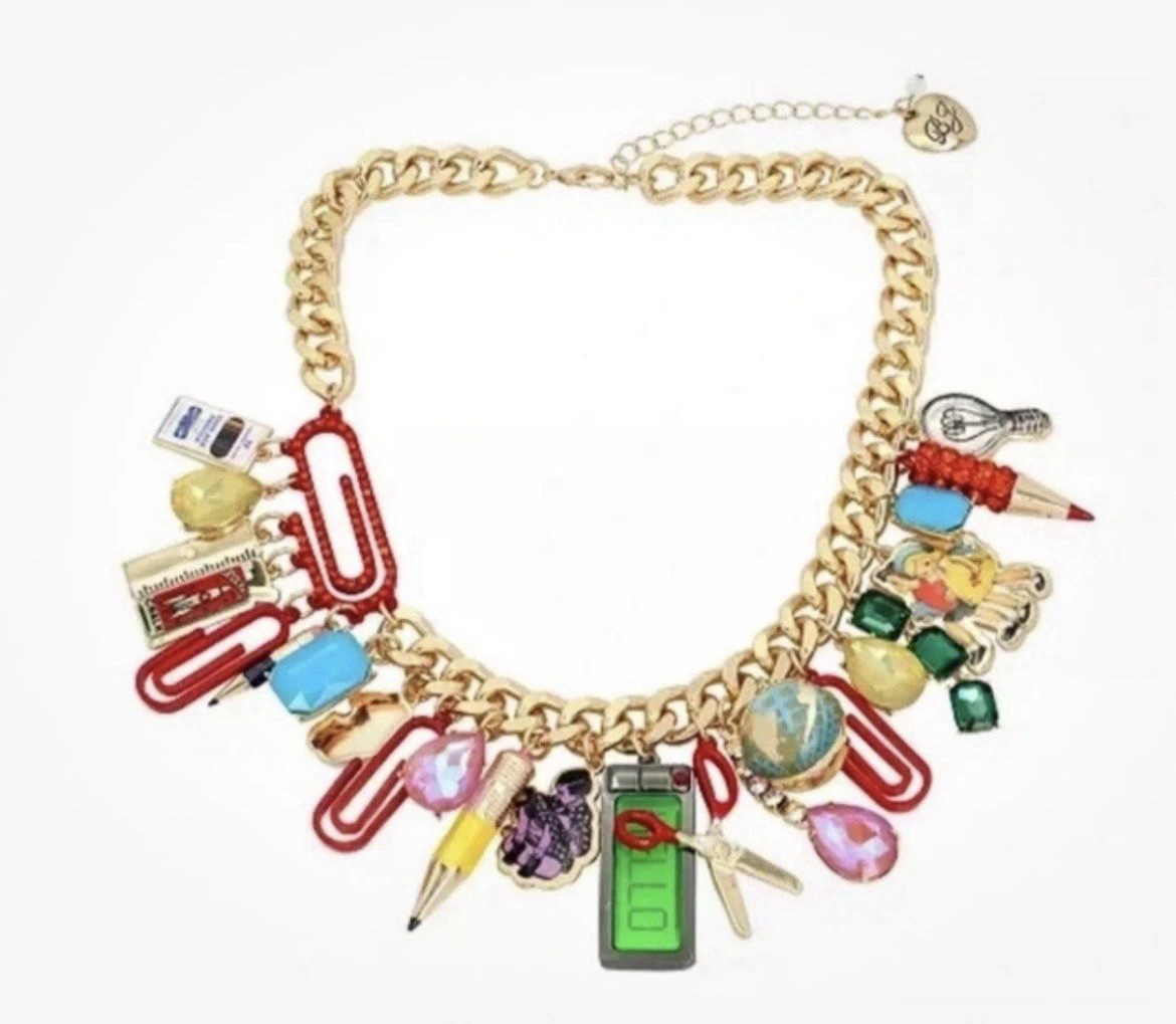 Betsey Johnson Necklace Statement Colorful Charm Back To School NWT