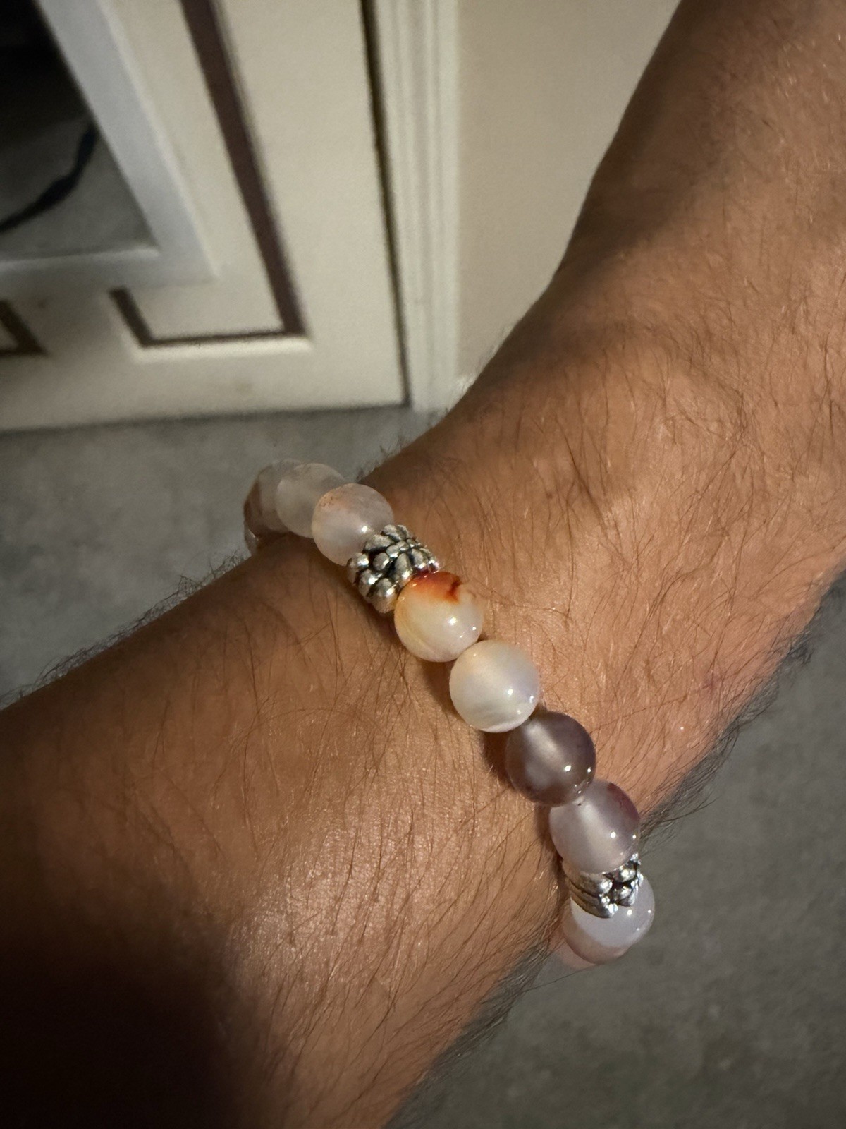 Flower Agate Crystal Bead Bracelet
