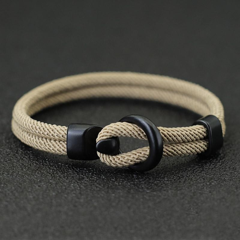 Fashion Men Paracord Rope Bracelet 2 Layer Outdoor Camping Survival Gift for Him
