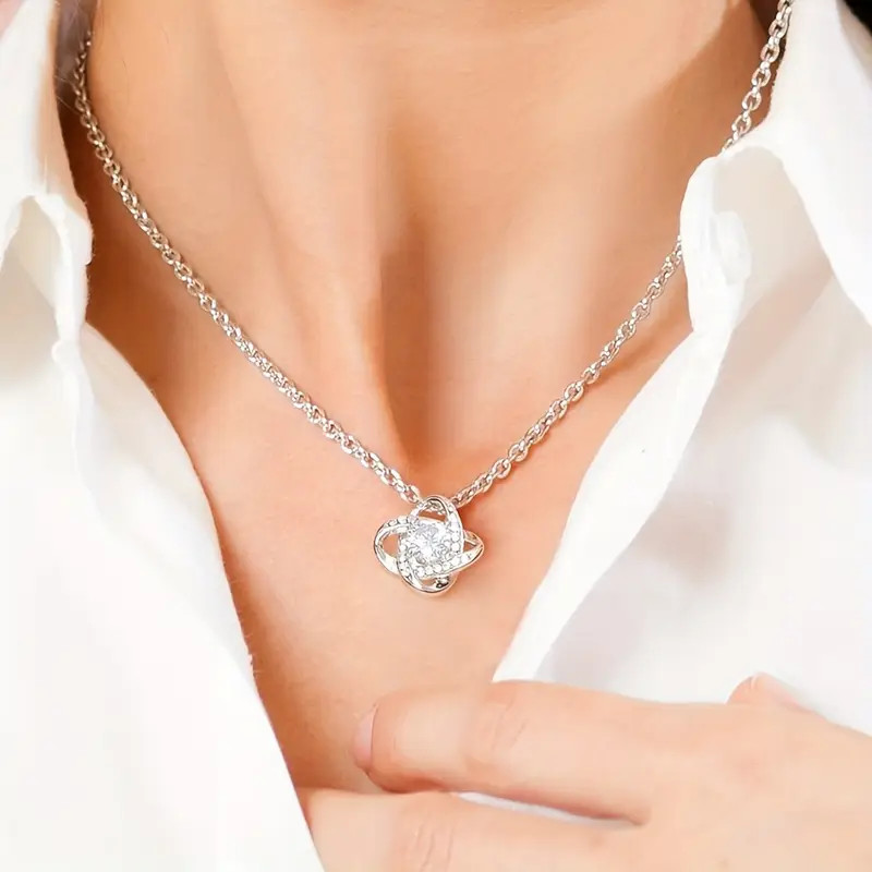Friendship Necklace Silver knot friend & message Card Birthday Graduation Gift