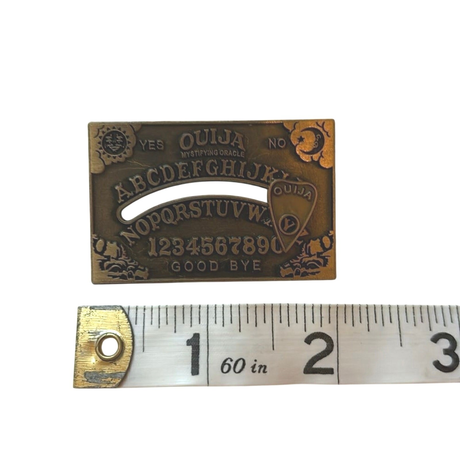 Vintage Inspired Ouija Board Enamel Pin Moving Planchette Goth Occult
