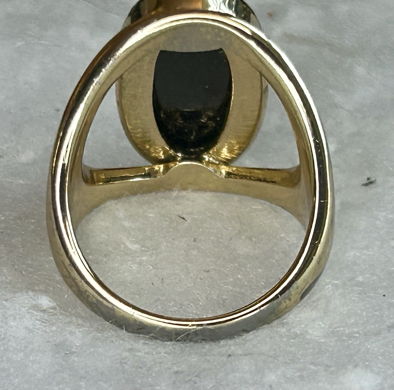 Vintage Black Acrylic Statement Ring (c. 1975–1985)