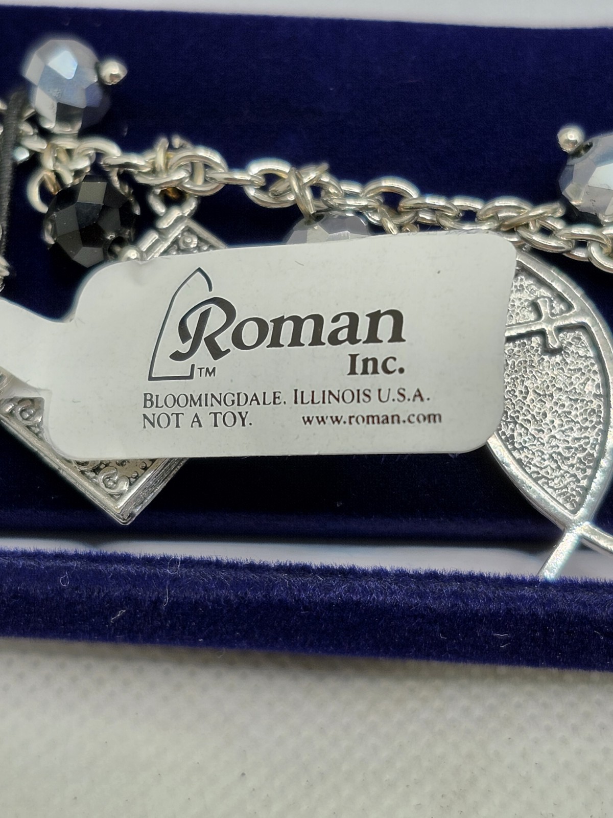 NWT NIB Roman Inc Bracelet Christian Charm Fish Cross Bible Angel Wing 2014