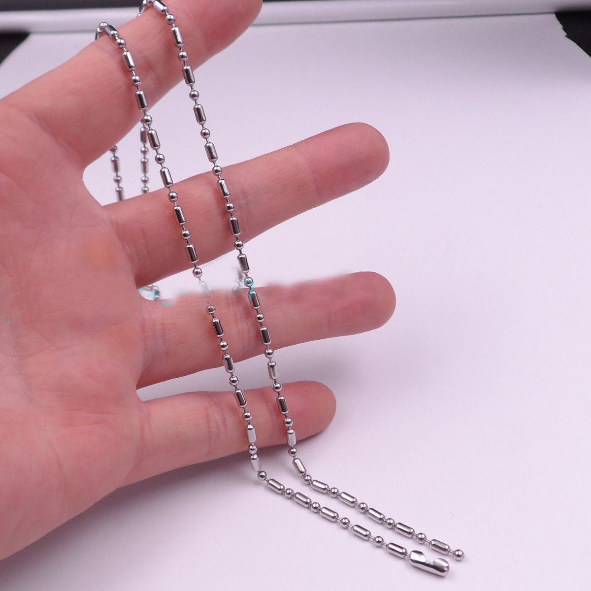 Wholesale 1.5/2/2.4/3.2mm 316L Stainless Steel Ball Bamboo Chain Necklace Gift
