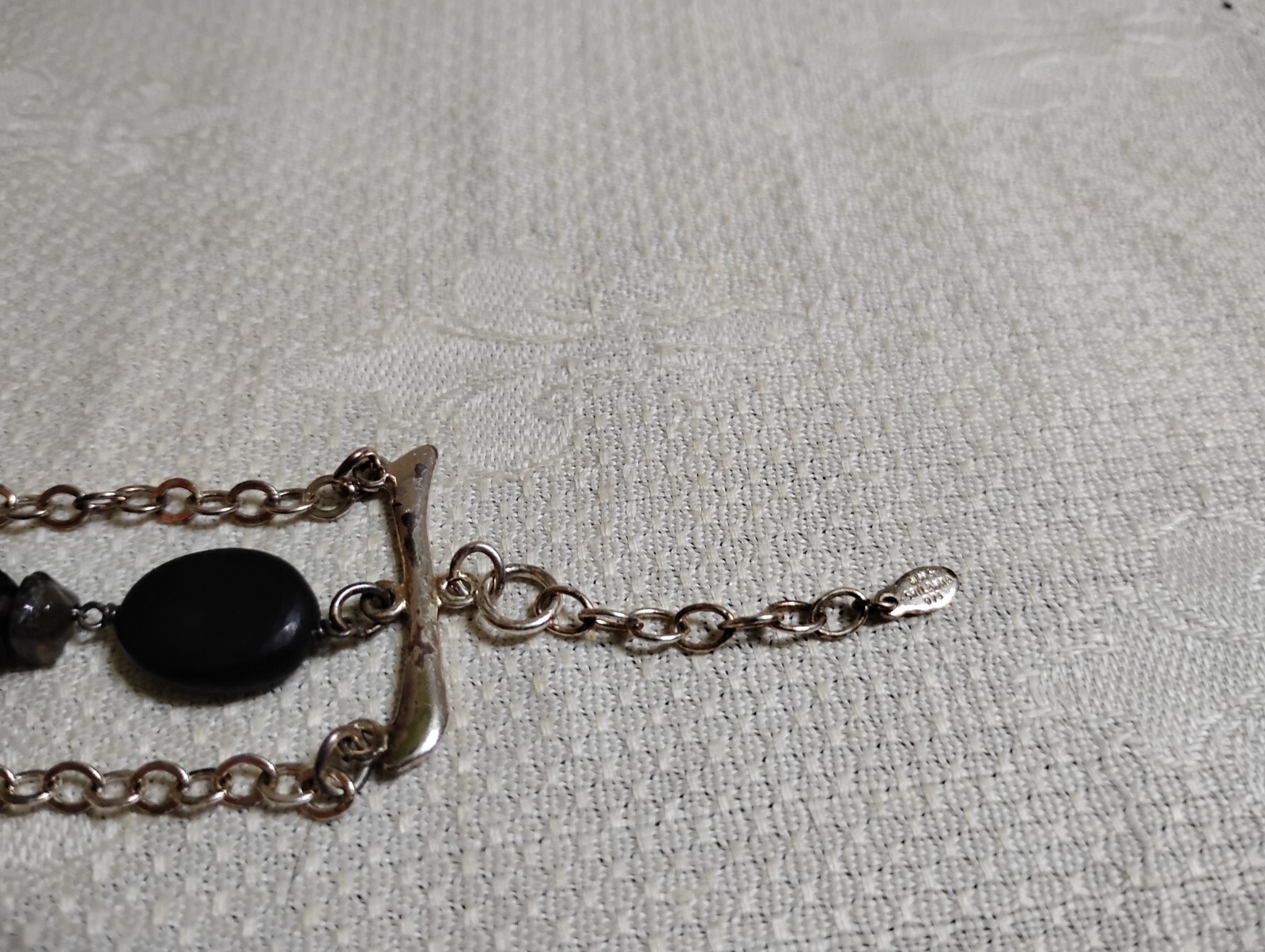 MWS Sri Lanka 925 Sterling Silver 3 Strand Black Glass Bead 8.5″ Bracelet