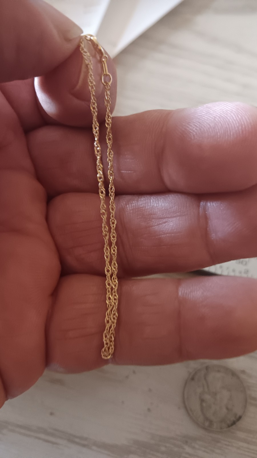10k Gold Rope Chain Bracelet Spring Ring Clasp Closure, Chain Style