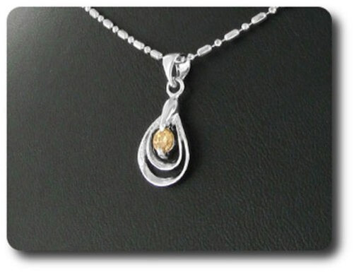 Pendant Orange Sapphire 0 5/32in Gold Plated White 18 K