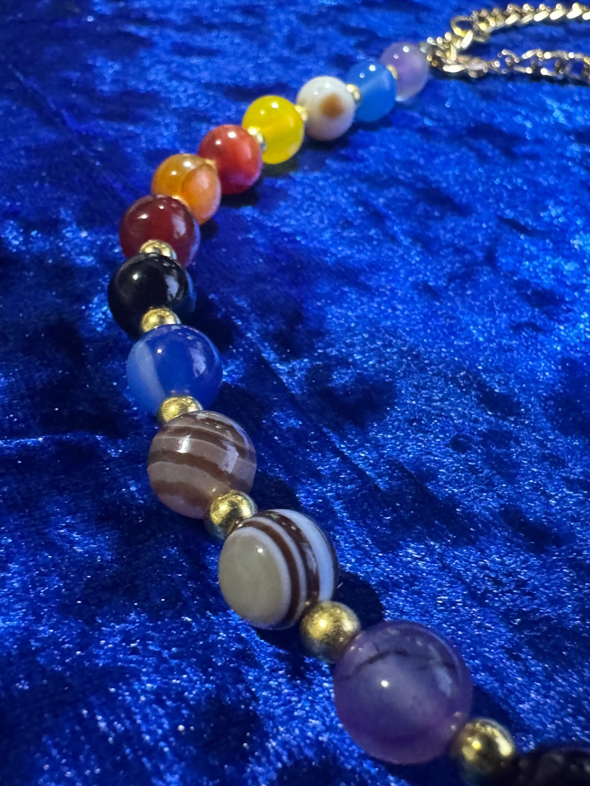 Multi-Colored Agate Natural Gemstone Beaded Necklaces & Bracelets 19.5″ 17.5″ +