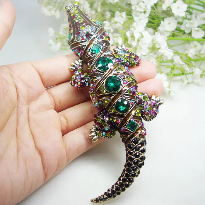 Vintage Style Multi-color Animal Brooch Pin Pendant Rhinestone Crystal