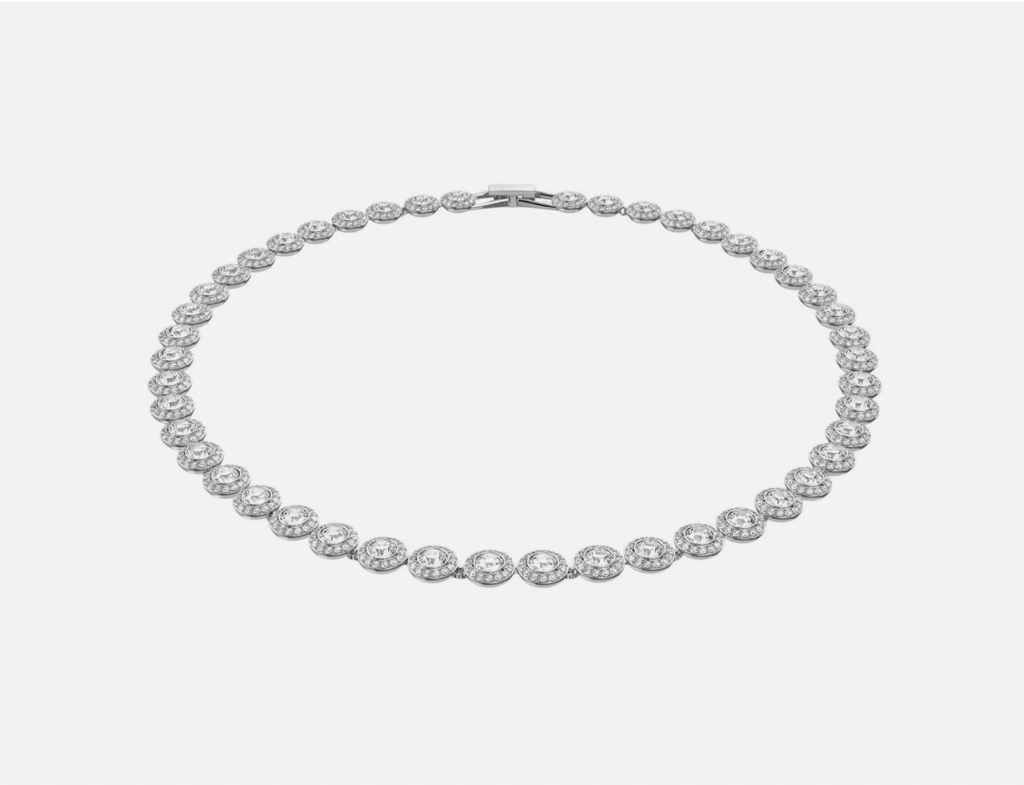 Silver Tennis Necklace Angel With Swarovski Elements Original Crystals Jewellery