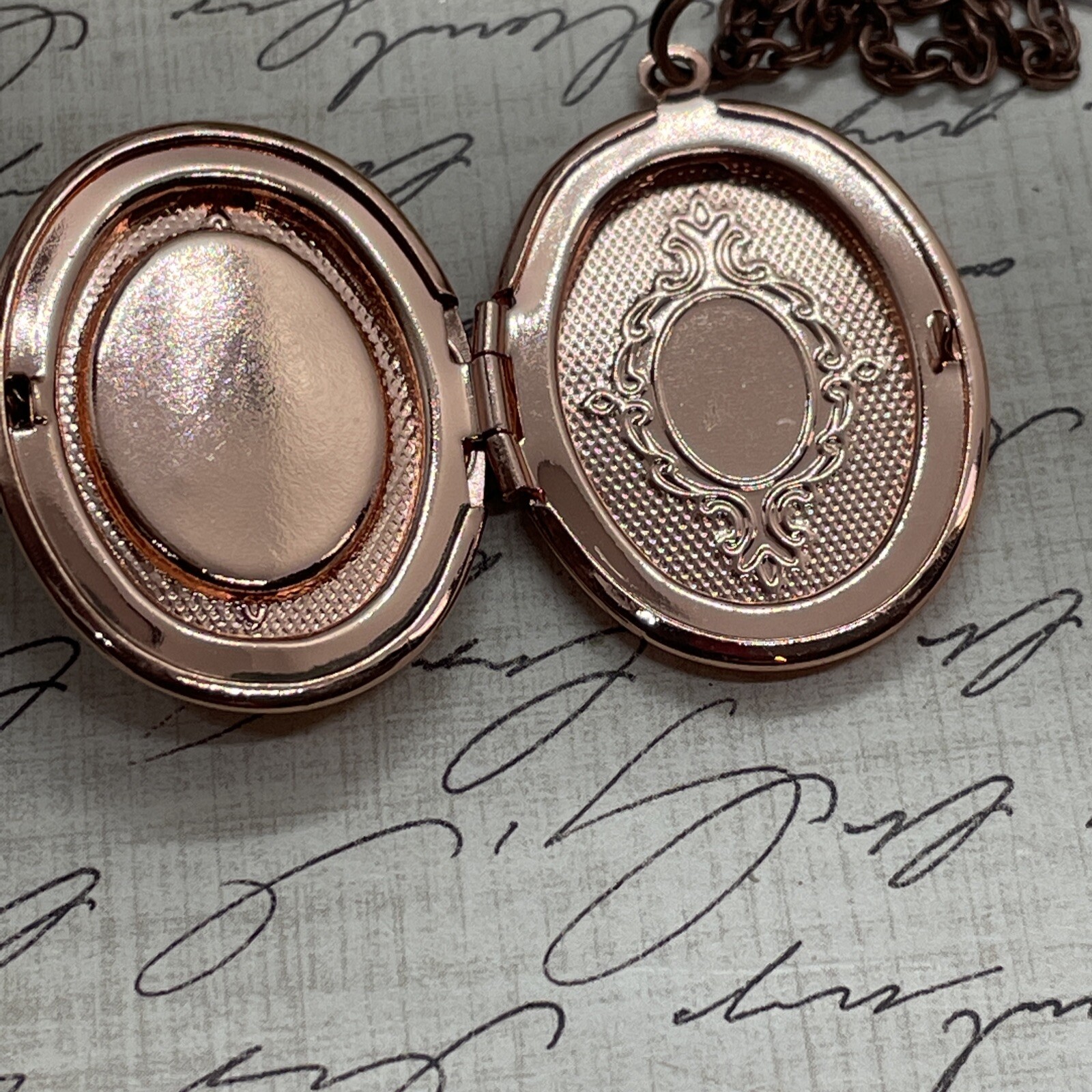Dainty Rose Gold Locket Cameo Purple Whit Wedding Jewelry Gift Birthday Necklace