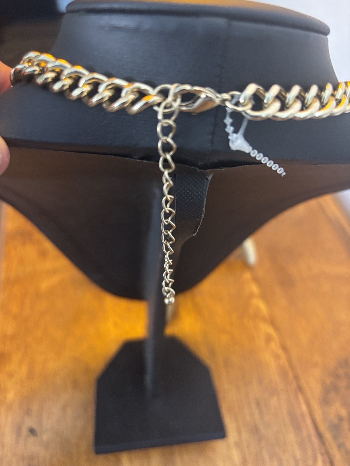 Gold-Tone Chain Necklace with Faceted Rhinestones Chunky Bold NWOT