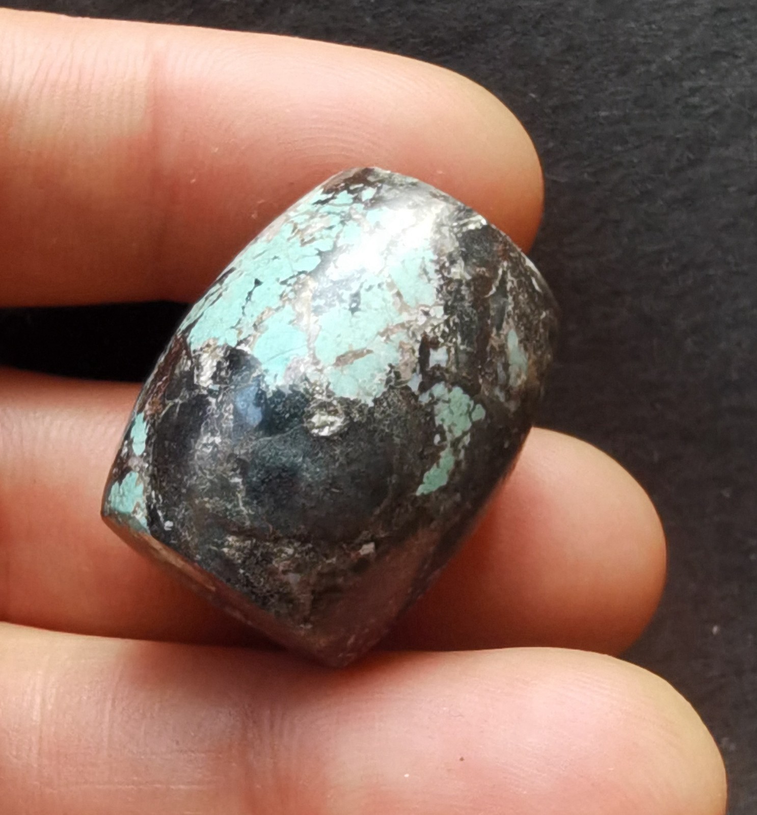 15.7g,barrel Genuine natural rainbow Turquoise stone pendant loose bead