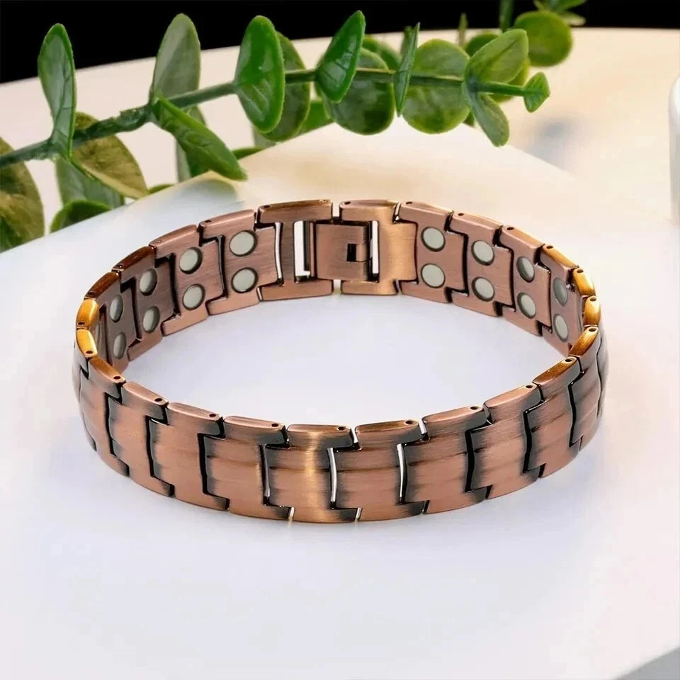 Men’s Bracelet Magnetic Therapy Arthritis Pain Relief Pure Solid Copper Bangle