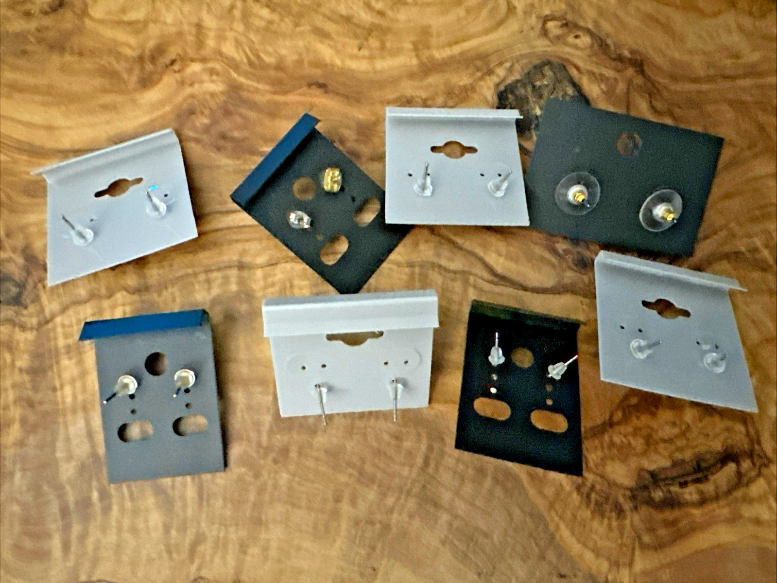 Gold Tone Ball Stud Earrings Minimalist Various Sizes & Shades Lot of 8 Pair