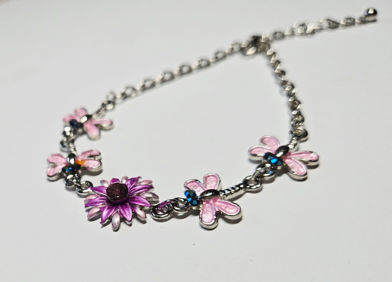 Wholesale Bracelets Lot of 12 Rhinestone Butterfly Flower Lobster Clasp Bracelet