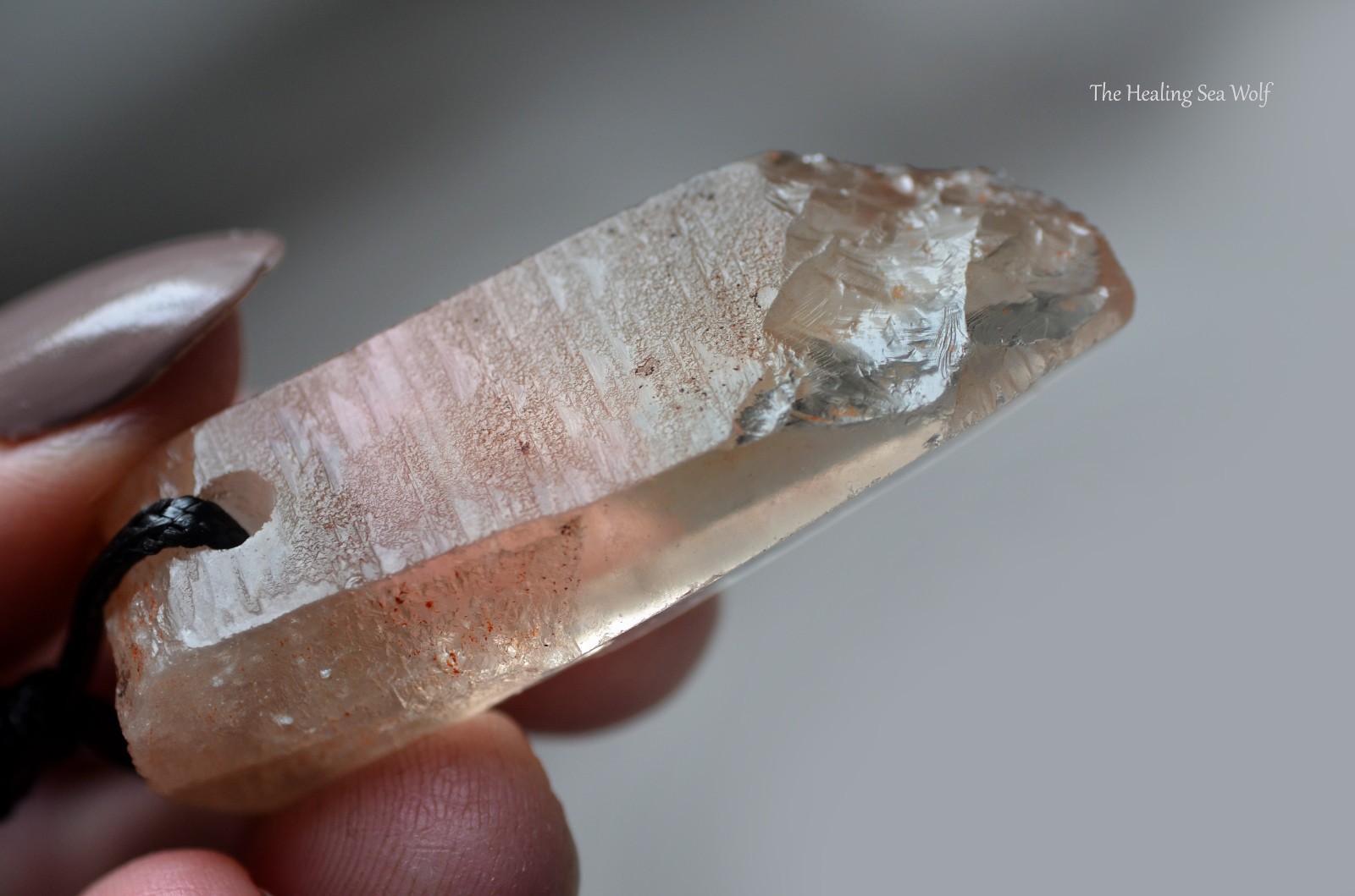 Etched Citrine Necklace Arcturian Triangular “Starship” Markings | from Zambia
