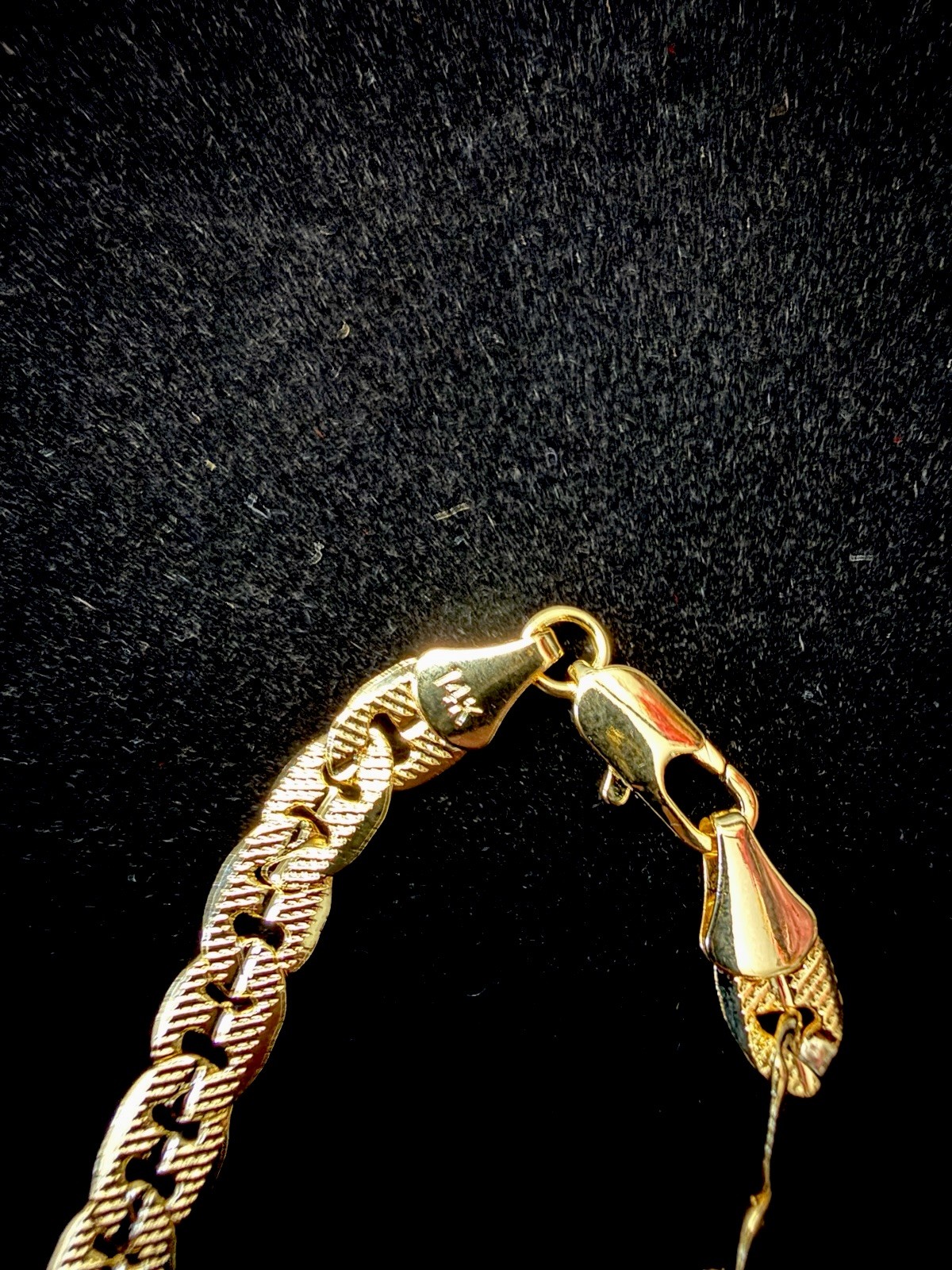REAL 14K Stamped Gold Filled Diamond Cut Mariner bracelet 8in 6MM BRAND NEW