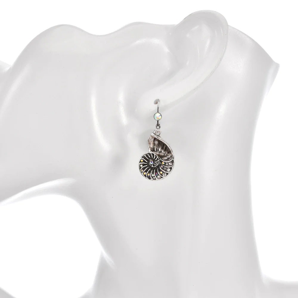 Kirks Folly Dreamer Nautilus Shell Leverback Earrings – Silver Ox