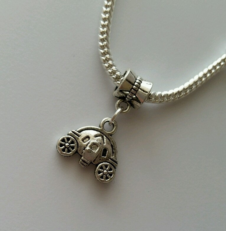 Disney Princess Fairytale Carriage Dangle Bead Fit European Charm Style Bracelet