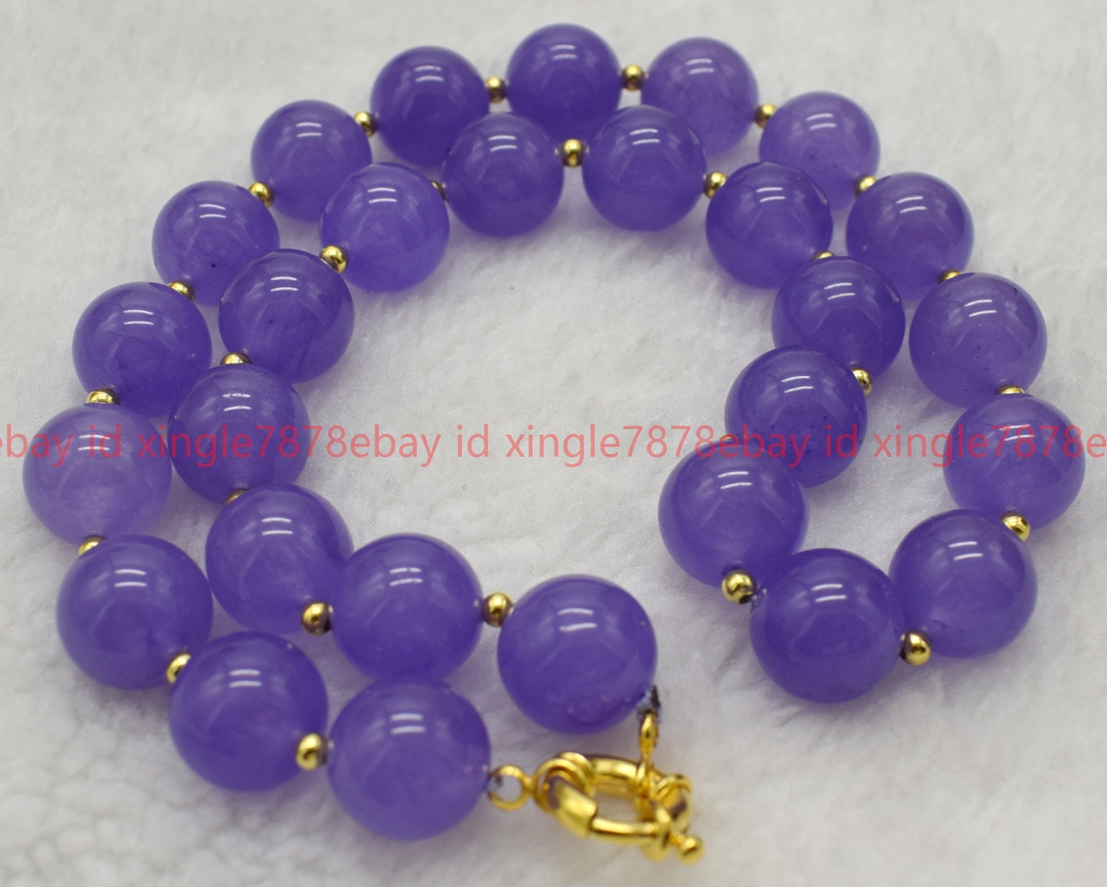 Natural 8/10/12/14mm Purple Lavender Jade Round Gemstone Beads Necklace 18-36in