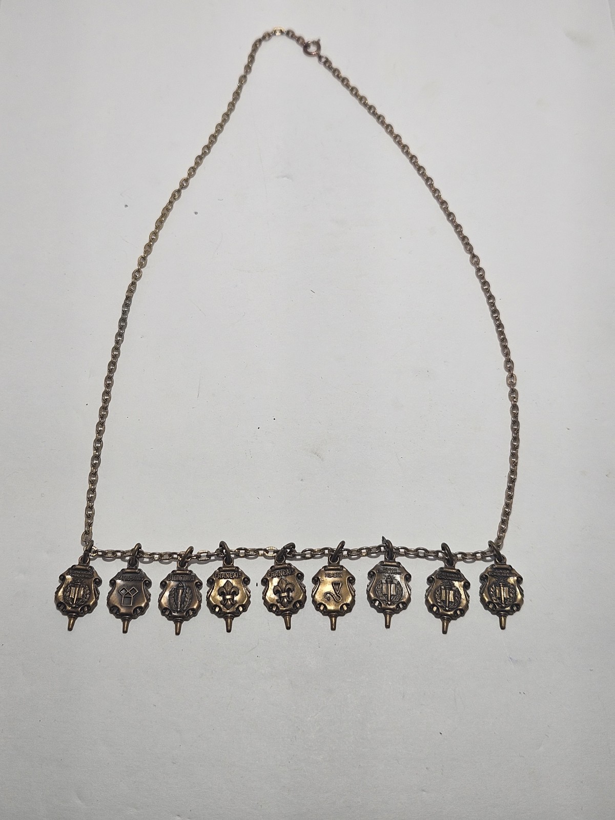 Vintage Jostens Academic Achievement Charm Necklace 9 Charms Scholarship