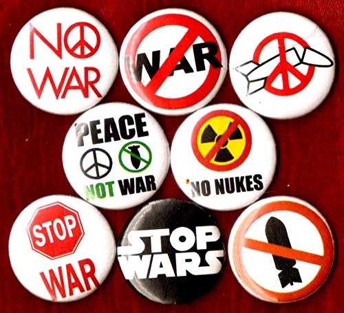 NO WAR 8 NEW 1″ inch (25mm) pin button badge anti no nukes bombs peace not wa…
