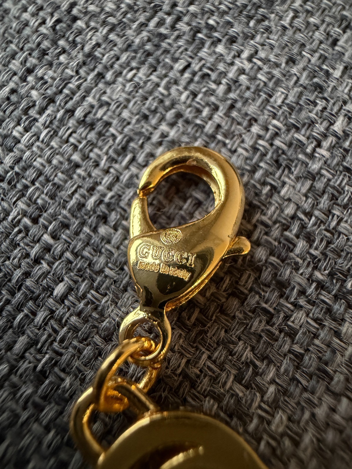 Gucci Gold Tone Chain Bracelet Interlocking GG Logo Bracelet Jewelry Designer