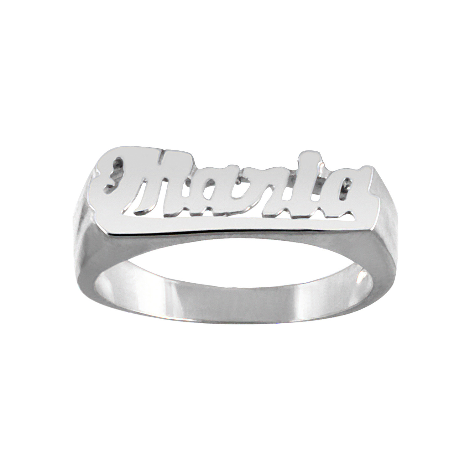 Personalized Sterling Silver AND Gold Plated Script Any Name Ring 3 Styles
