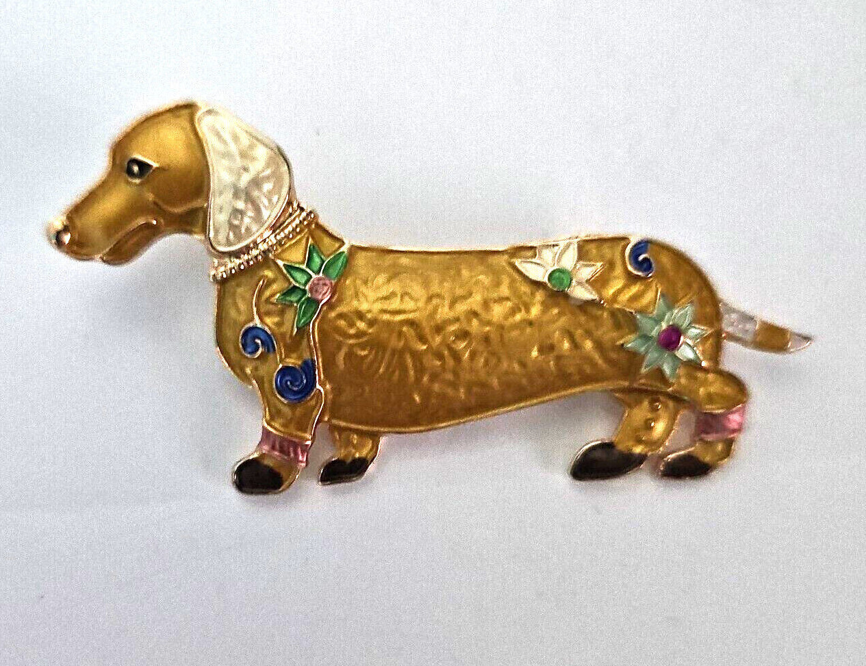 Dachshund Pin Vintage Style Metal Alloy Brooch ~ Matte Finish~ Doxie Moxie