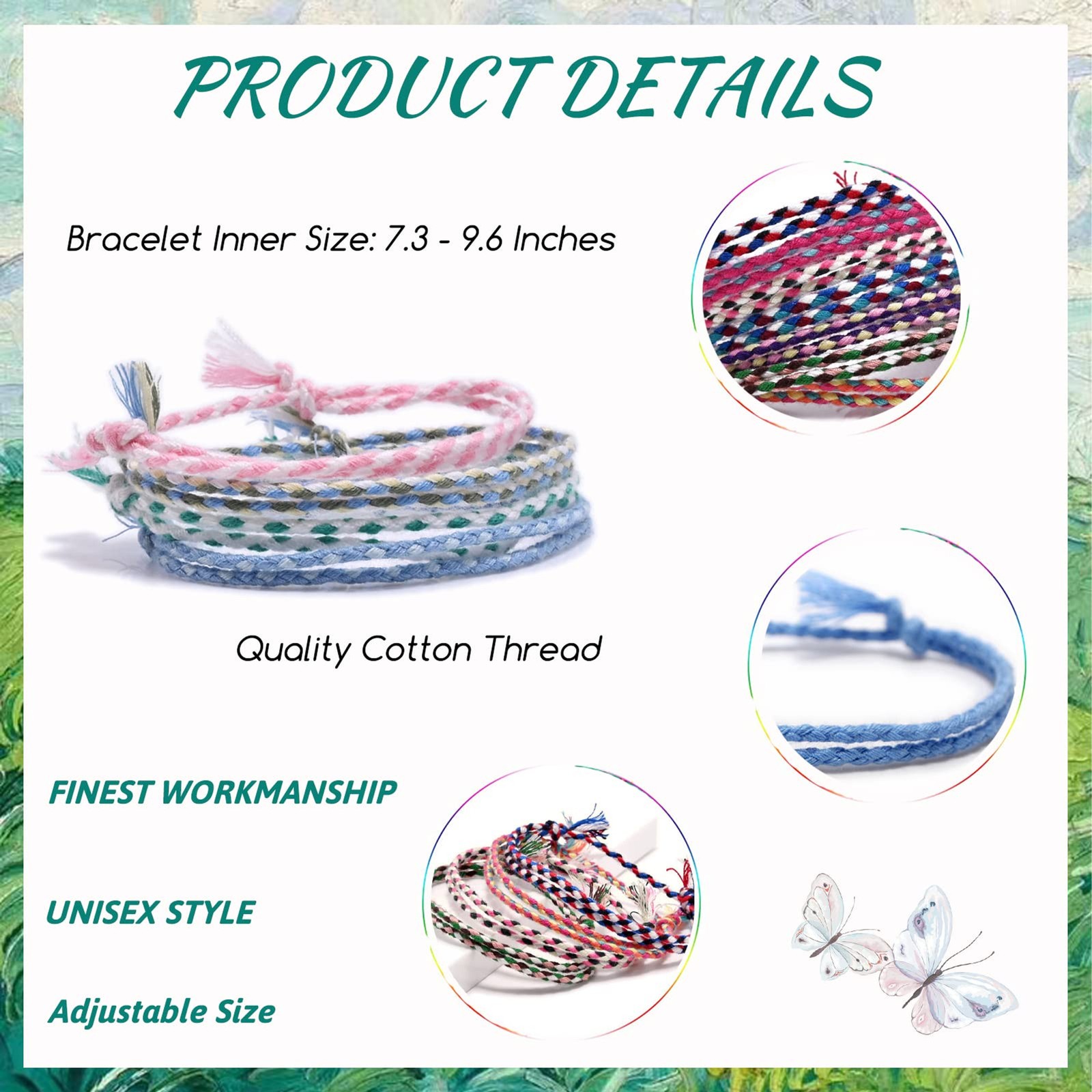30 PCS Handmade Friendship Braided Bracelet for Women Woven Wrap Friendship Brac