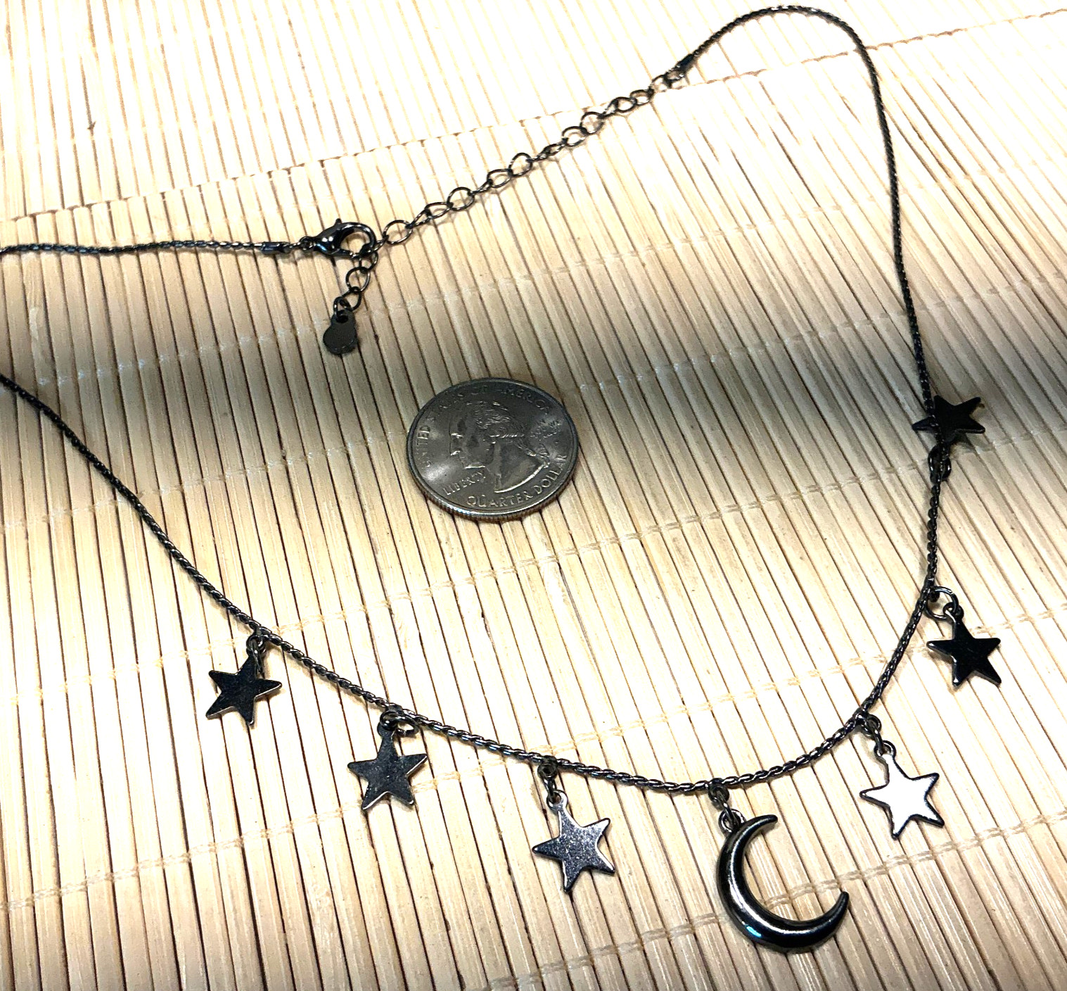 Fashion Necklace Gunmetal Celestial Stars Half Moon Metal Choker Lot 103D