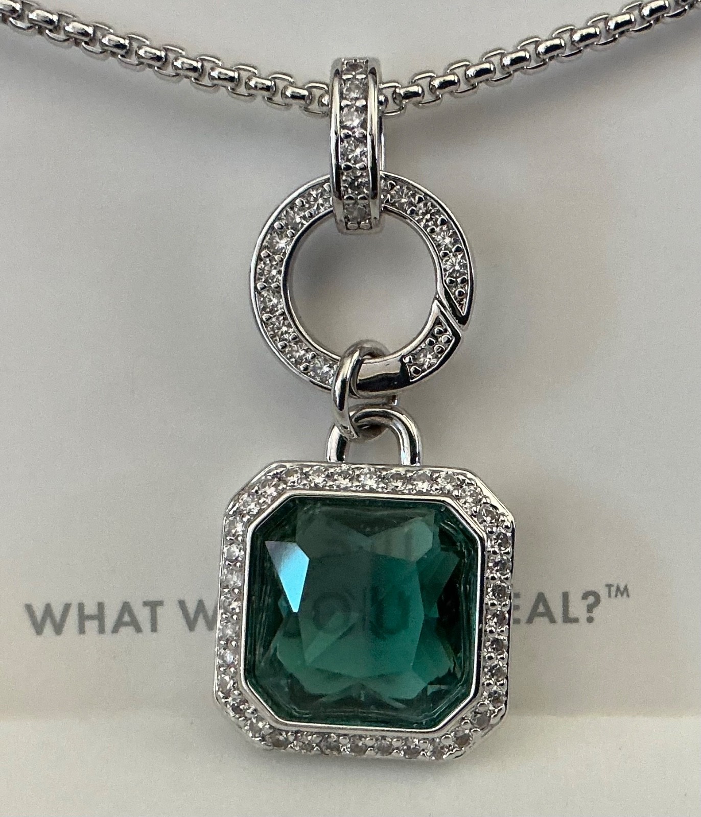 Bomb Party Necklace “Statement Sparkle” NK77955 Lab Paraiba Tourmaline Rhodium