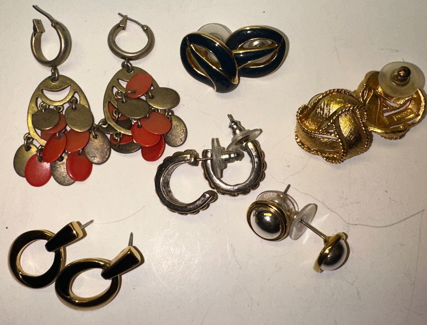 Branded Lot of 6 Fashion Pierced Earrings Napier LC RLL Trifari Monet See Photos