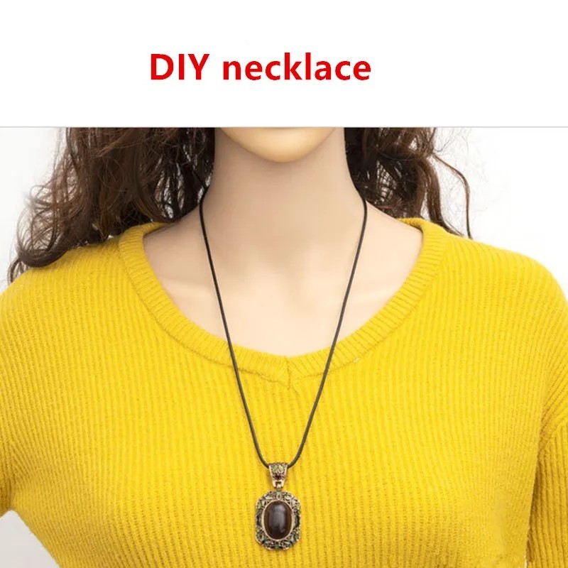 Black Leather Rope Chain Necklace 45/50/60cm Cord for DIY Pendant