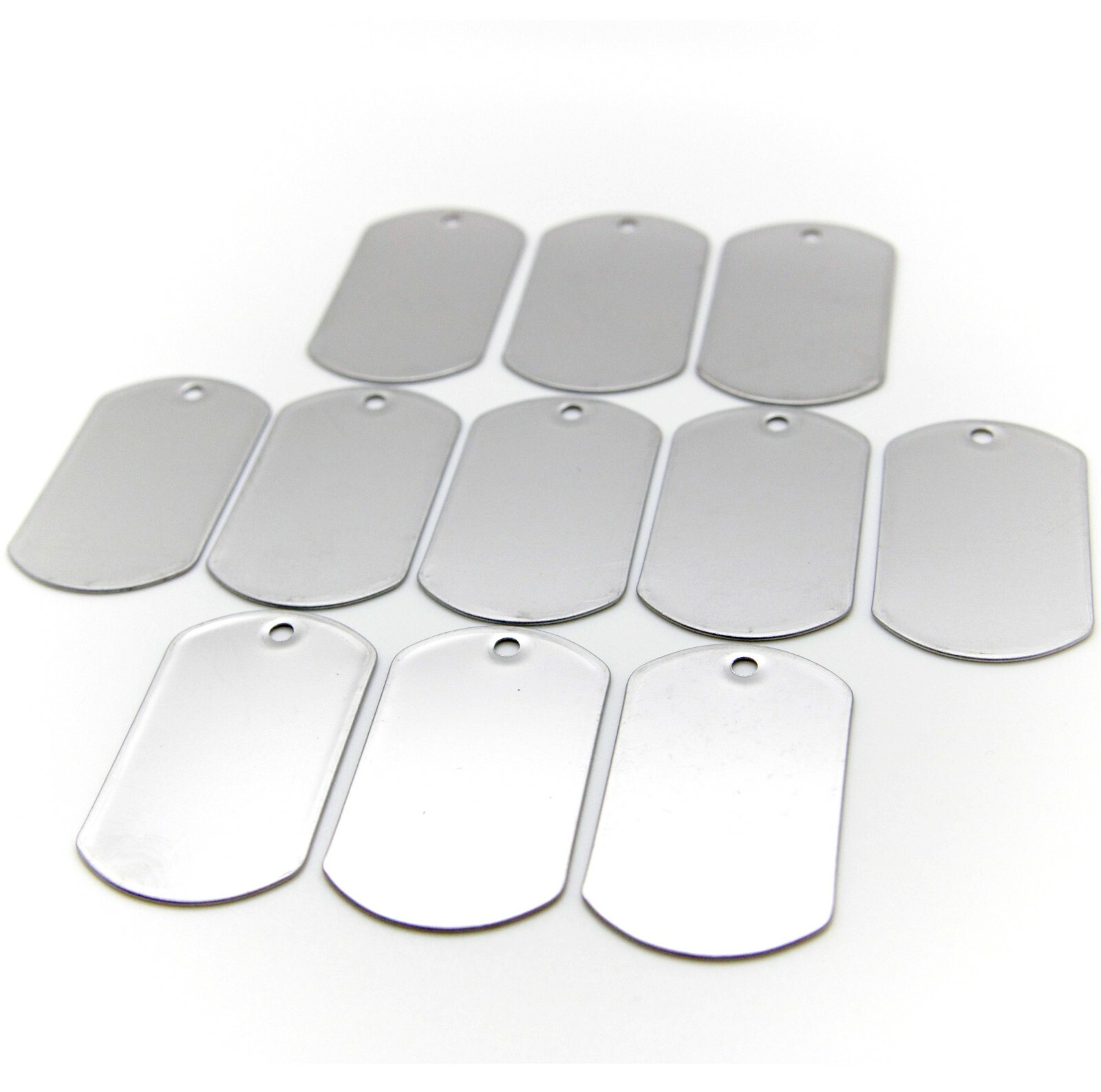 WHOLESALE LOT 1000 PCS BLANK DOG TAG SHINY/MATTE STAINLESS STEEL MILITARY SPEC