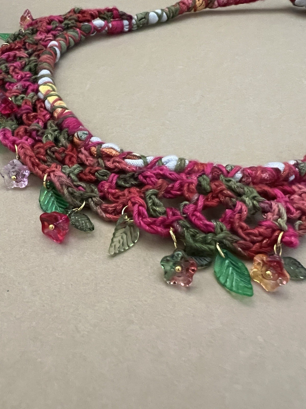 Crochet Cottagecore Floral Necklace – Artsy Coquette Necklace