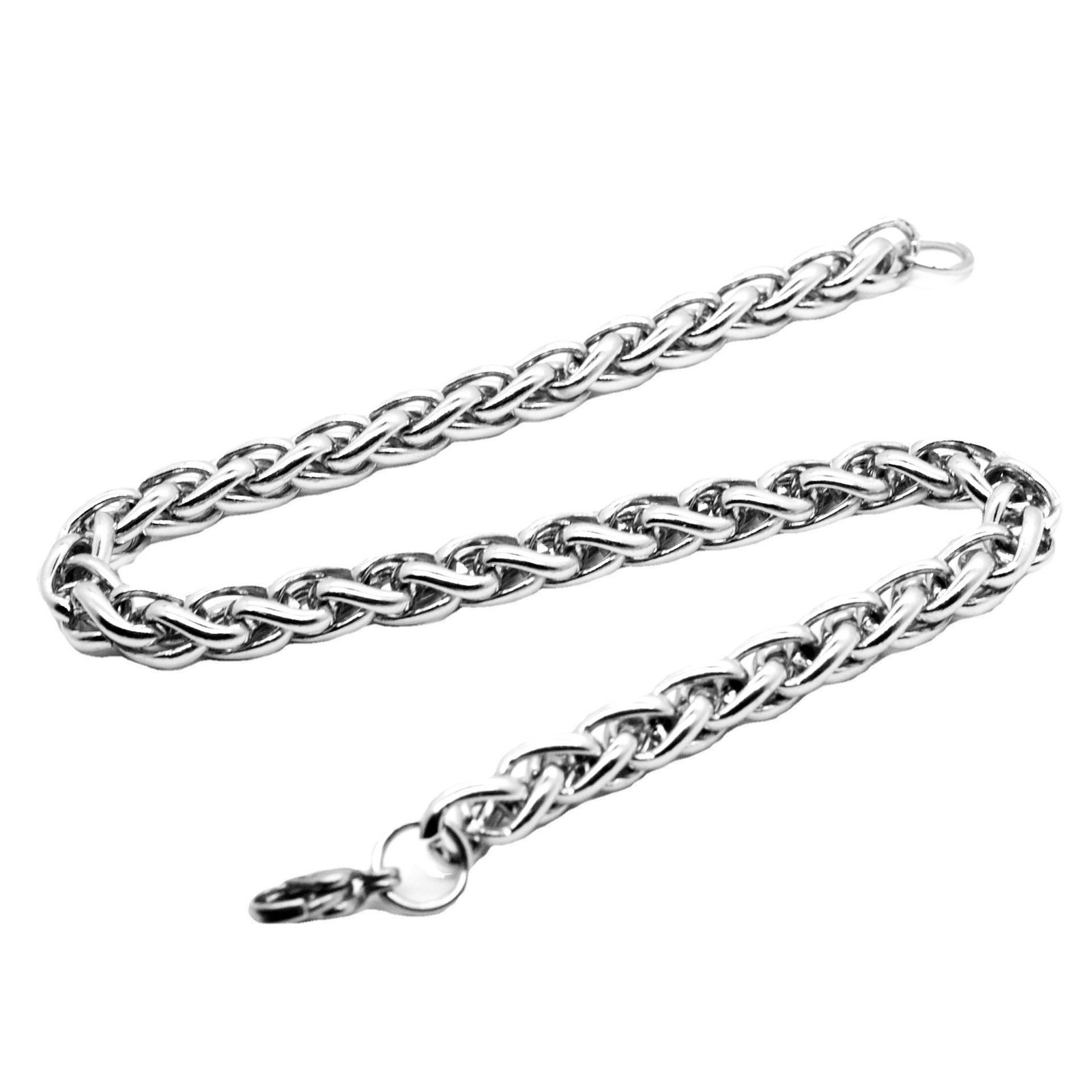 2 or 5PCS, Stainless Steel Wheat Braid Chain Bracelet, Finished Lobster Clasp B
