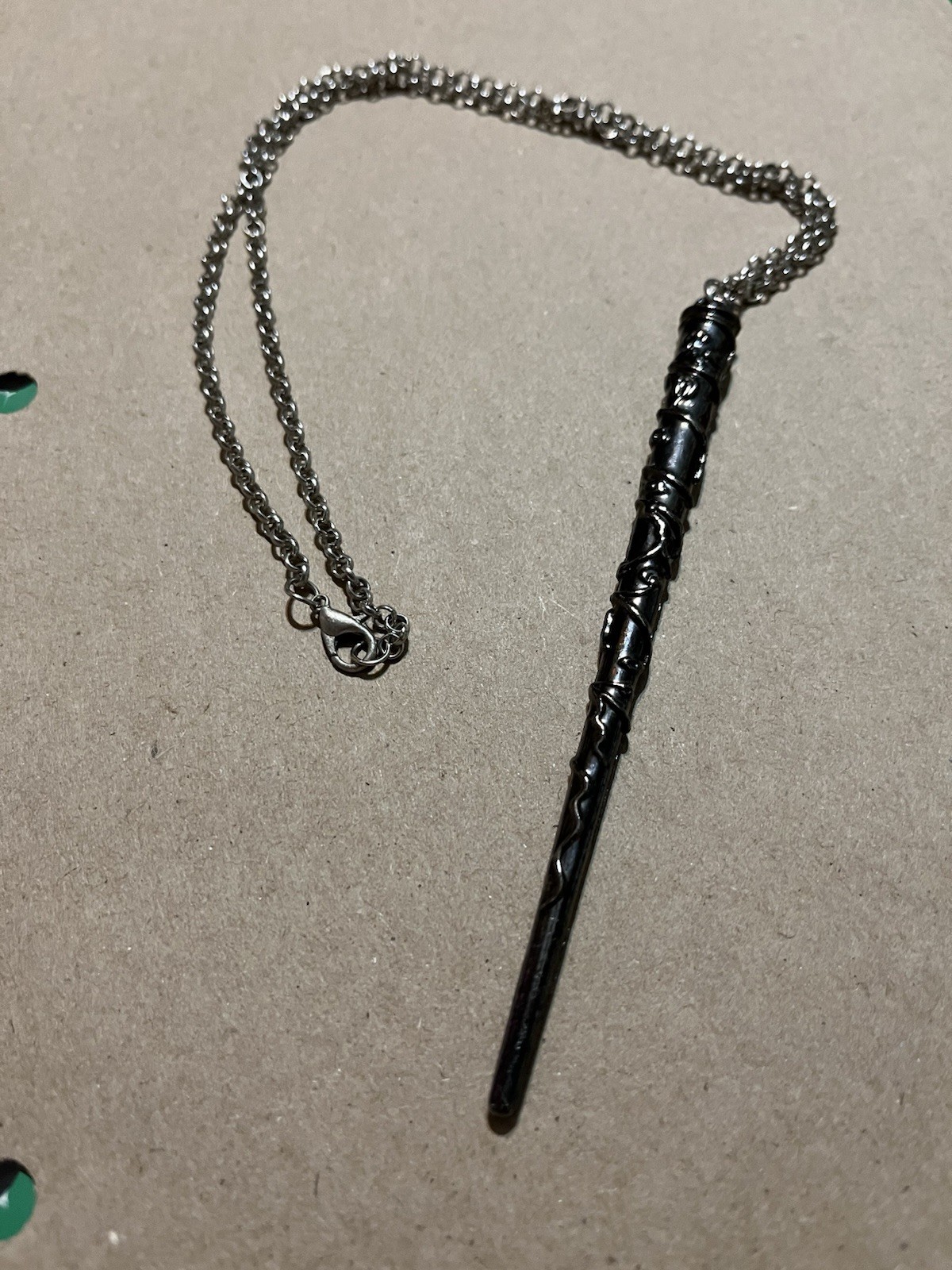 Wand wizard witch fairy Harry Potter look necklace