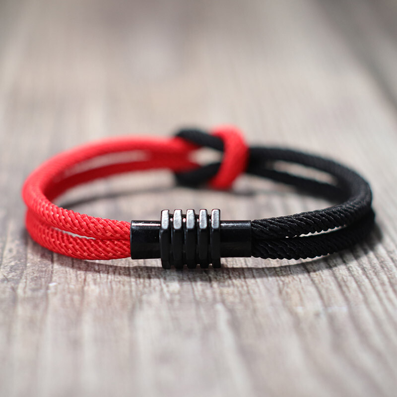 Rope Bracelet Fashion Men Women Square Knot Bracelets Outdoor Magnet Bangles New