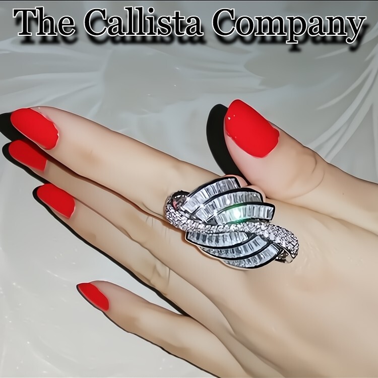 1.7K+ Sold LAB-CREATED 4.4CTTW RD & BAGUETTE CUT CLEAR 3A+ CZ SILVER RG SZ 6-9 ✓