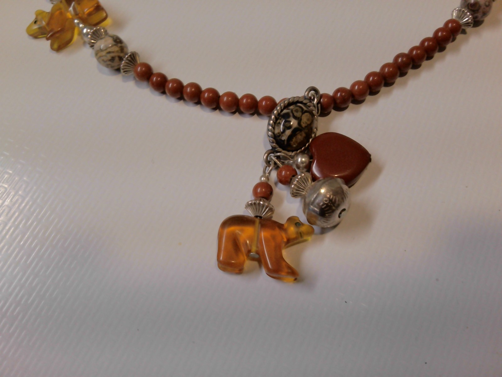Vintage Bear Necklace 925 Silver – 26″ total length