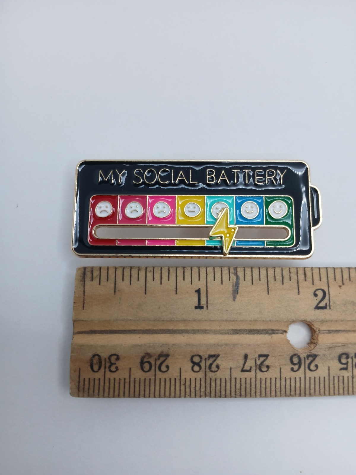 My Social Battery Enamel Pin Funny Introvert Mood Pin Set (Set of 4) Black
