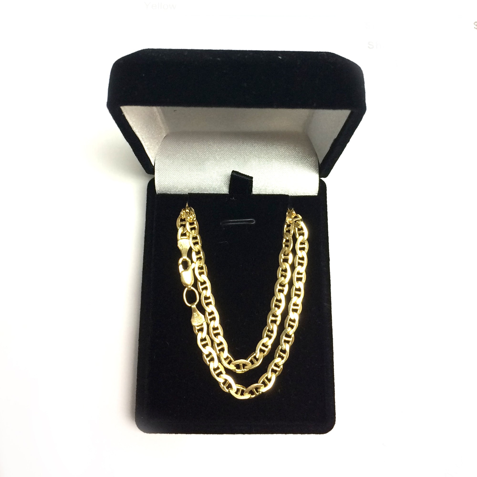 14k Yellow Real Gold Filled Solid Mariner Chain Necklace, 4.5 mm, 18″