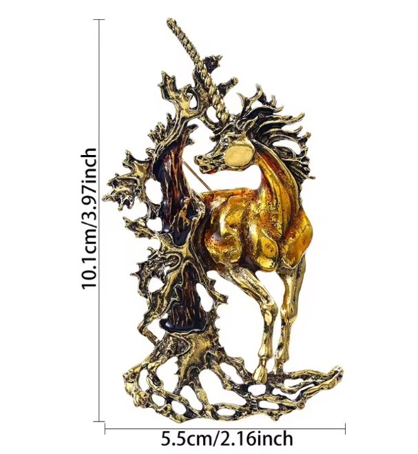 2 x Art Deco Style Vintage Unicorn Brooch Badge & a Pegasus Pin brooch