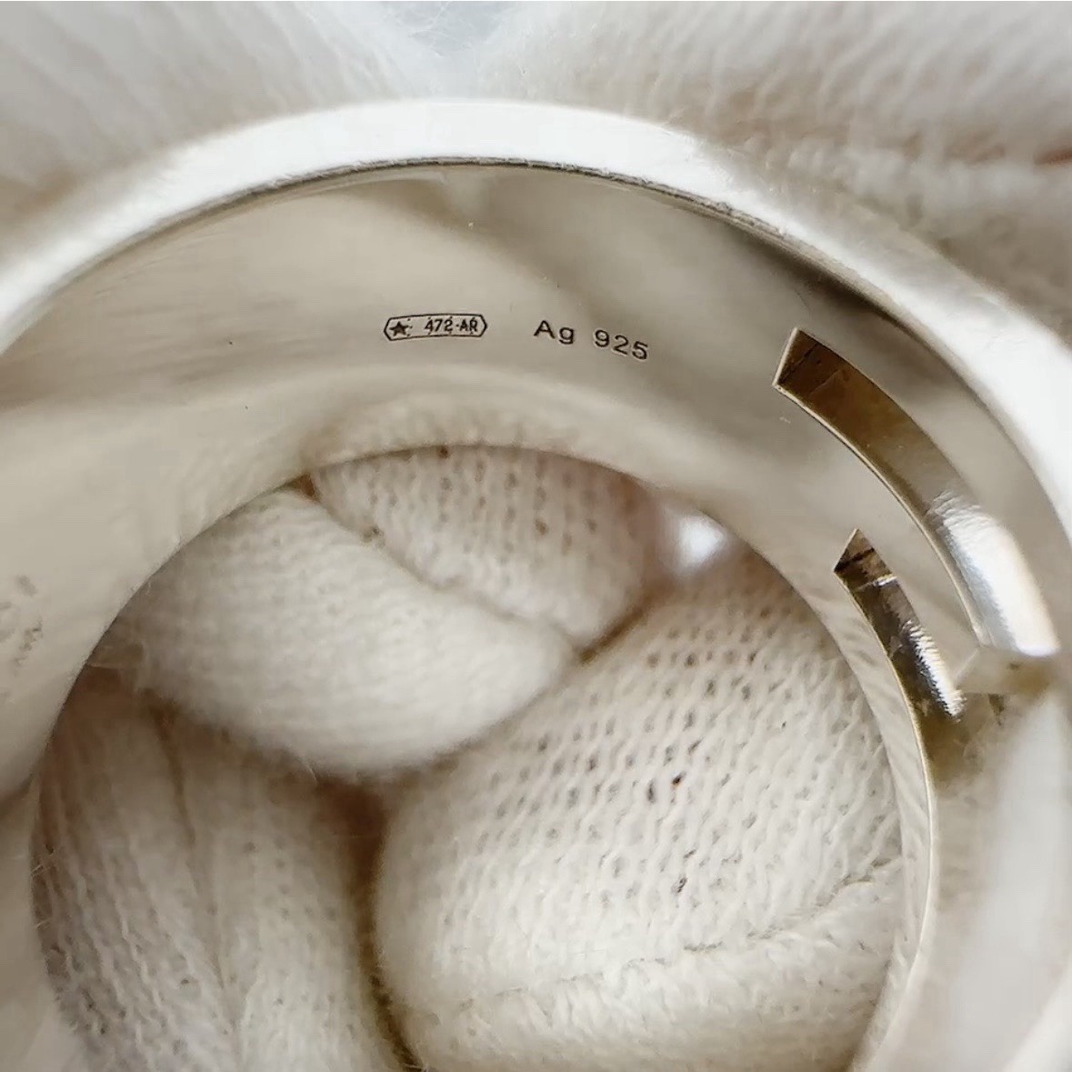GUCCI Branded G Ring Silver SV 925 Size Marked 11 Fits JP 10.5 US 5.75 EU 50.5
