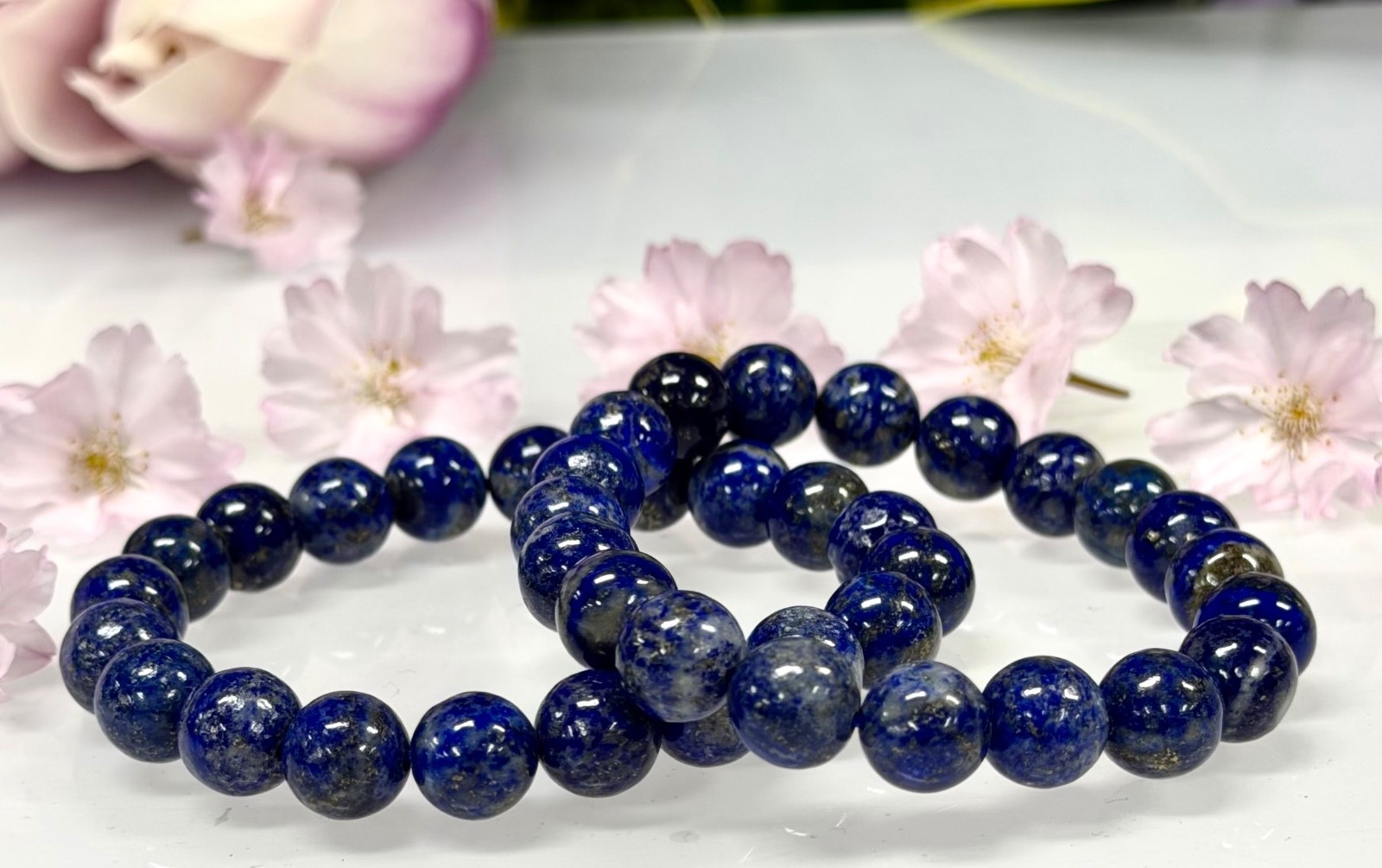 Wholesale 6 Pcs 10mm Natural Lapis Lazuli Crystal Healing Stretch Bracelet 8”