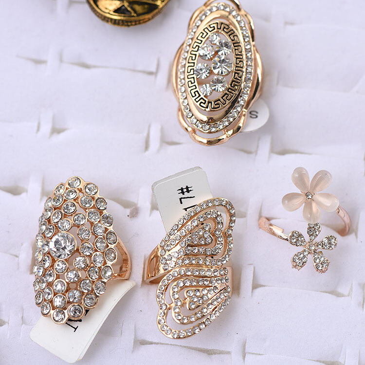 Wholesale 5-100pcs Rings Mixed Rings Bulk Finger Gemstones Crystal Jewelry Lot