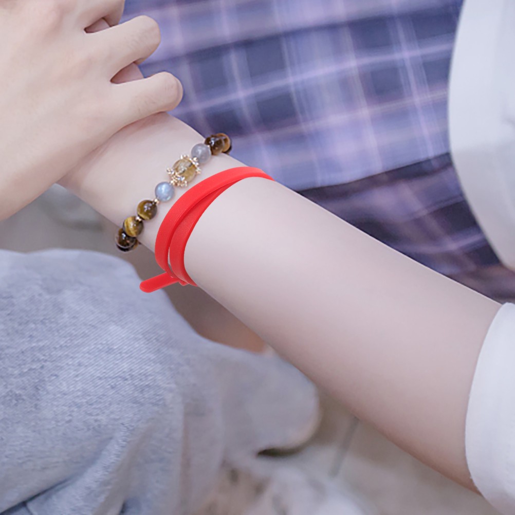 5Pcs High Elasticity Silicone Bracelets Skin Friendly Decorative Wristbands