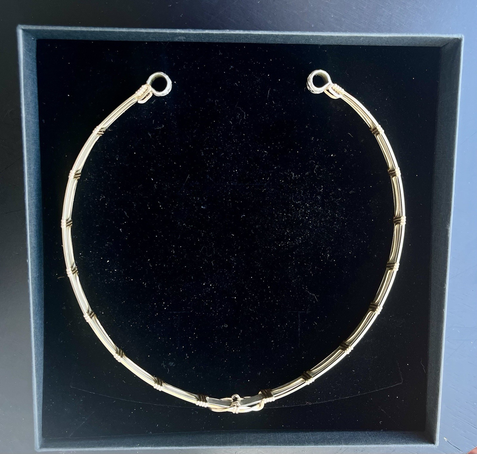 Fancy Slave Collar-Mixed Metals with Silver Tone Lock and Keys – Custom Made